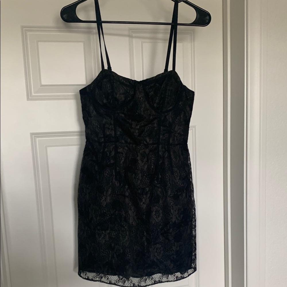 Black Sleeveless Spaghetti Strap Mini Dress